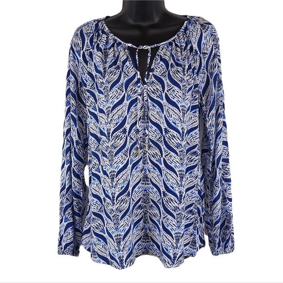 Lilly Pulitzer Willa Top Mermaid Tail Print Blouse - Picture 2 of 13